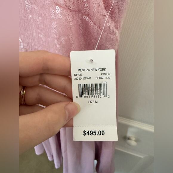 NWT Mestiza New York Margot Sequin Mini Dress Pink Balletcore Size Medium - Picture 8 of 12